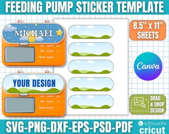 Infinity Feeding Pump Aufkleber Vorlage, Infinity Pump Vorlage, Feeding Pump Aufkleber, Feeding Pump Label, Pump Sticker, Canva Editable