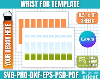 Sjabloon polshorloge, polsbandje SVG, sublimatiesjabloon polsbandje, sjabloon sleutelhanger, blanco sjabloon polsbandjes sleutelhanger, Canva bewerkbaar