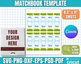 Matchbook Templates, DIY Custom Matchbook Design, Matchbook Label Frame, Blank Matchbook Svg, Matchbook Labels, Party Favors, Canva Editable