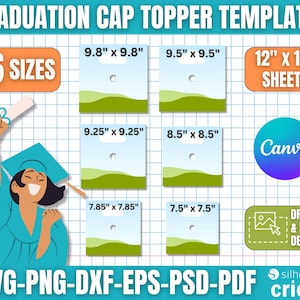 Graduation Cap Topper Templates, 2026 Graduation Template, DIY Cap Topper, Blank Graduation Cap Template, Graduation Hat Template