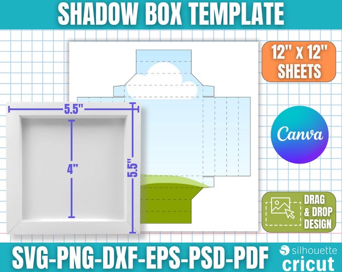Shadow Box Template SVG, Shadow Box Svg, Paper Box Frame, 3D Shadow Box ...