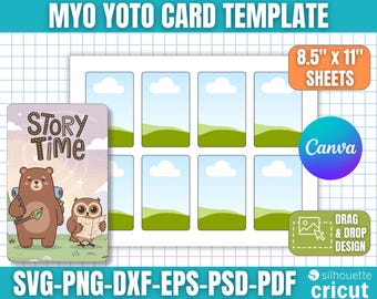Myo Yoto Card Template, Audio Card Template, Custom Yoto Card, Yoto Card Sticker, DIY Yoto Card, Make your own drawing card, Canva Editable