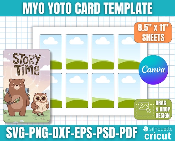 Myo Yoto Card Template, Audio Card Template, Custom Yoto Card, Yoto Card Sticker, DIY Yoto Card, Make your own drawing card, Canva Editable