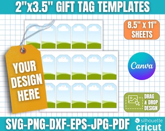 Modèle d'étiquette cadeau, modèle d'étiquette volante, étiquettes de remerciement, étiquette cadeau Svg, étiquettes cadeaux en feuille vierge, modèle d'étiquettes imprimables de fête, canva modifiable
