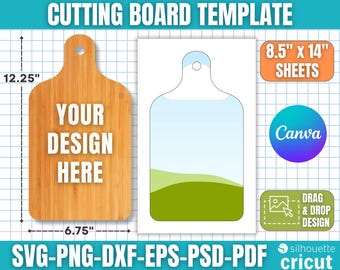 Schneidebrett Vorlage, Schneidebrett svg, Schneidebrett svg, Charcuterie Brett, Küchenbrett svg, Käsebrett svg, Canva Bearbeitbar