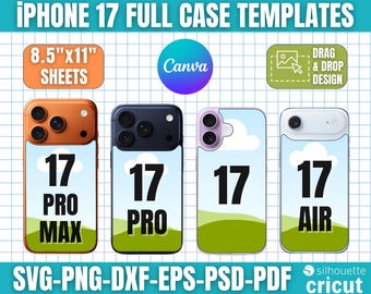 iPhone 17 Hülle Vorlagen, Canva Hülle Vorlage, iPhone Sublimationshülle, Telefon Hülle Vorlage, DIY Telefonhülle, Canva Bearbeitbare Vorlage