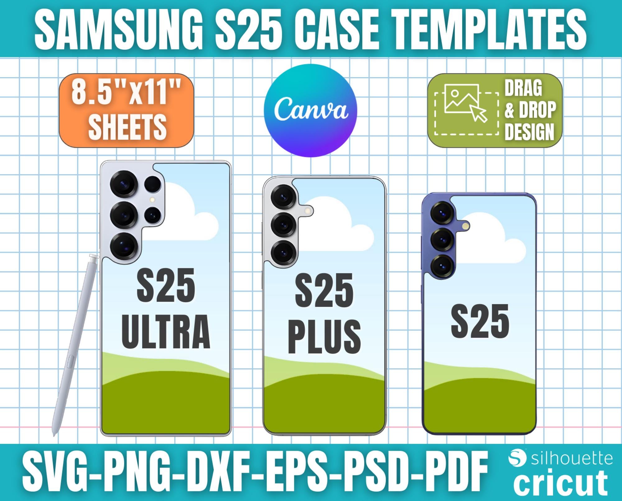 Samsung S25 Case Templates, S25 Series Cases, Canva Case Template ...