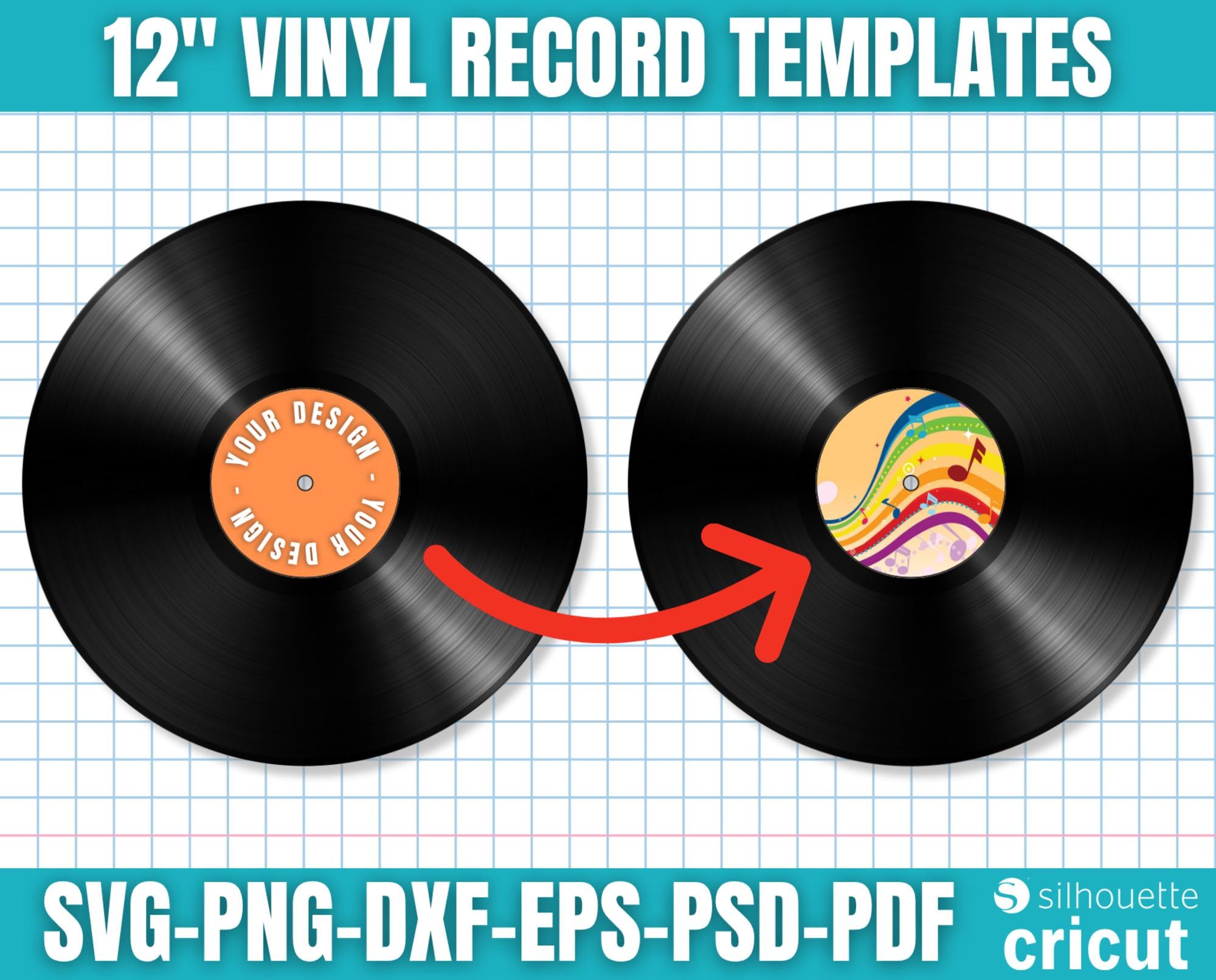 Record Label Sticker 12 Inches Vinyl Record Template, Record Label Template, Custom Vinyl ...