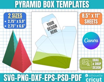 Pyramide Box Vorlage, Pyramide Box Bundle, Pyramide Gunst Box, Pyramide Box svg, Geschenk Box Vorlage, Partybevorzugung Box, Cricut, Canva Bearbeitbar