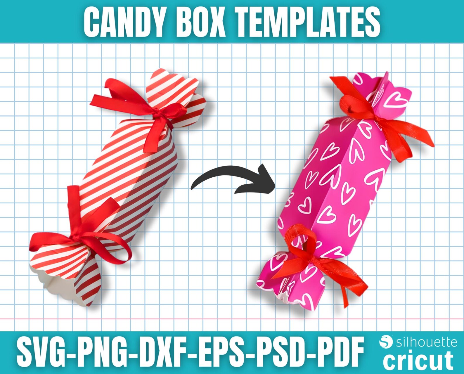Candy Box Template, Cracker Template, Candy Shaped Box, Candy Gift Box ...