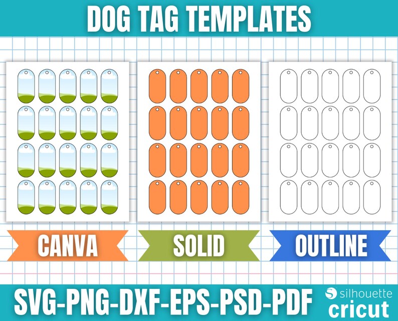 Dog Tag Template, Dog Tag Svg, Dog Tag Personalized, Pet ID Tag, Dog ...