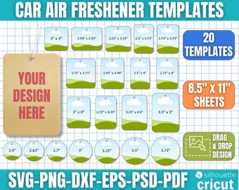 Car Air Freshener Template Bundle, Custom Car Air Freshener, Car Air Freshener Sublimation, DIY Freshener Design, Canva Editable