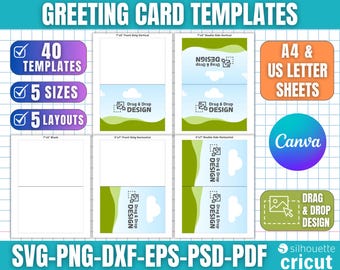 Greeting Card Templates, Greeting Card Svg, Printable Card Templates, Editable Card Templates, Invitation Card Template, Canva Editable