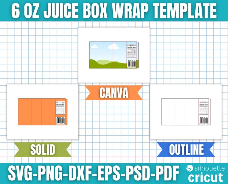 Juice Box Wrapper Template, 6oz Juice Box Wrap Template, Juice Box ...