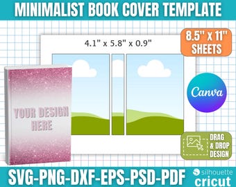 Minimalist Book Cover Template, Paperback Book Cover, Custom Book Cover, Printable Canva Book Cover, Cricut Book Craft, Canva Editable