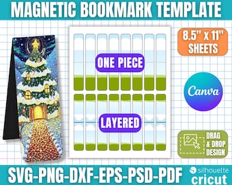 Magnet Bookmark Template, Design Your Bookmark, Magnet Bookmark Svg, Magnet Bookmark Sublimation, DIY Custom Bookmark, Canva Editable