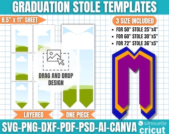 Graduierung Stola Vorlage, Stola Vorlage Canva, Graduierung Stola svg, Graduierung Vorlage, Stola Vorlage svg, Stola Sublimationsvorlage