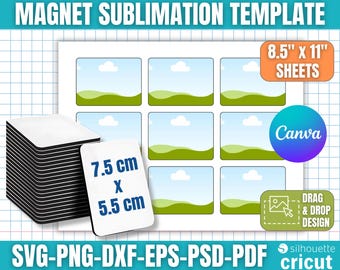 Magnet Template, Magnet Sublimation, Magnet Multipurpose Labels Template, Fridge Magnet Template, Soft Magnetic Template, Canva Editable