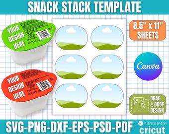 Snack Stack Chip Topper Label Template, Snack Stack Label Canva Template, Snack Stack Template, Party Favor Template, Svg, Canva Editable
