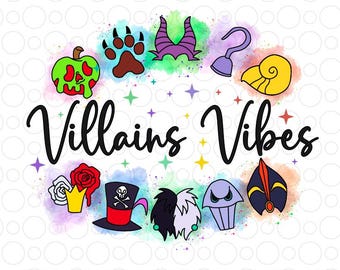 Villains Vibes PNG, My Favorite Villain Png, Chillin' Like A Villain Png, Halloween Villains Png, Trick Or Treat Png