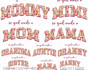 So God Made A Mama Png Bundle, Floral Mama Png, Mother's Day Png, Retro Mom Png, Mama Sublimation Png, Mom Shirt Design, Retro Mama Png