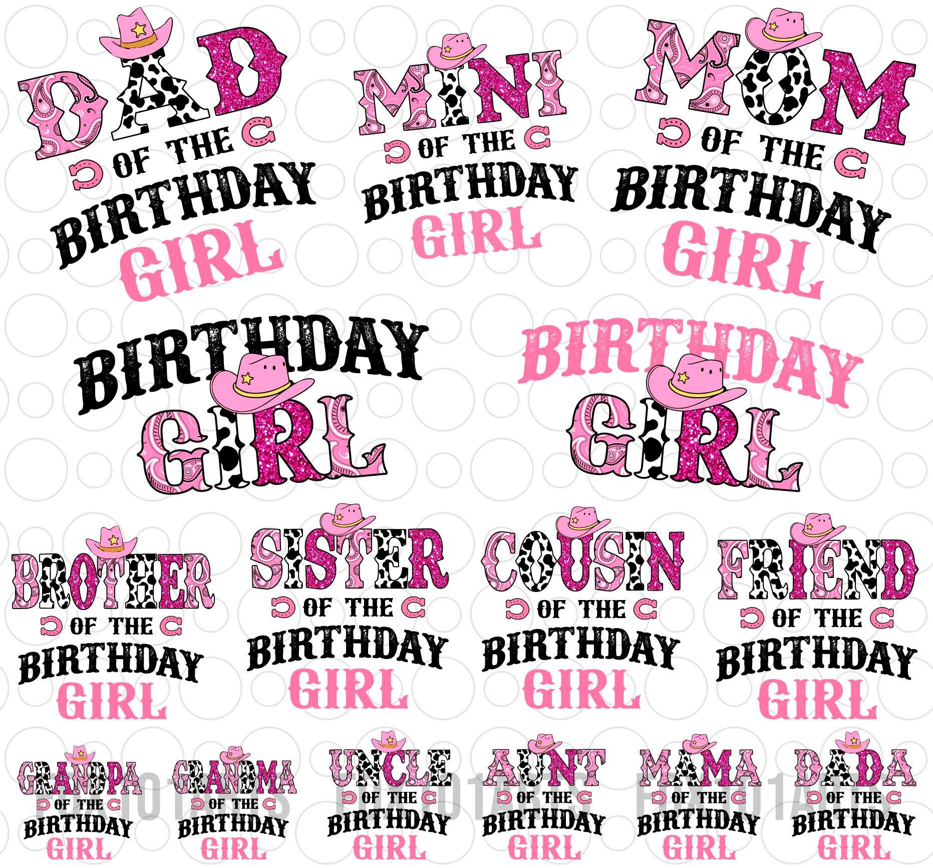 Birthday Family Cowgirl Png Bundle, Western Birthday Png, Birthday Family Girl Png, First Rodeo Birthday Png, 1st Birthday Png, Cowgirl Png