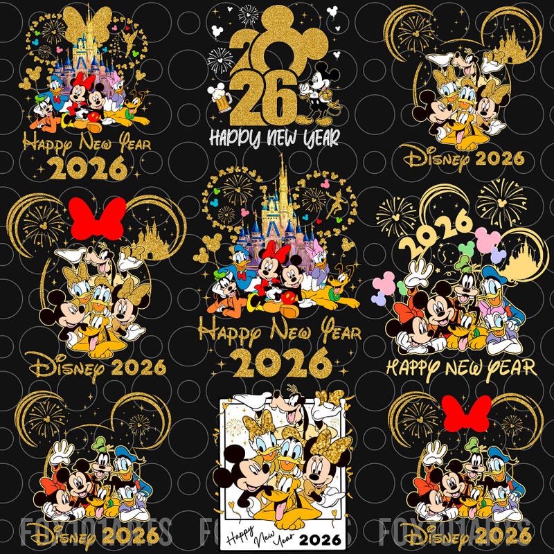 Mickey New Year 2026 Png - Etsy
