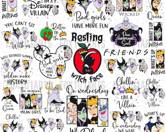 Bundle Chillin' Like A Villain Svg Png, Bad Girls Svg, Villain Gang Png, Halloween Villains Svg, Trick Or Treat Svg
