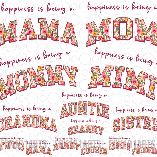 Happiness Being A Mama Png Bundle, Floral Mama Png, Mother's Day Png, Retro Mom Png, Mama Sublimation Png, Mom Shirt Design, Retro Mama Png