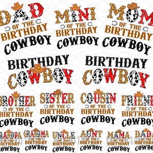 Cowboy Birthday Family Png Bundle, Western Birthday Png, Western First Birthday Png, First Rodeo Birthday Png, 1st Birthday Png, Cowgirl Png