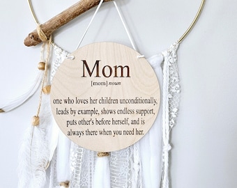 Engraved Wood Mom Quote Sign | Mother's Day Gift
