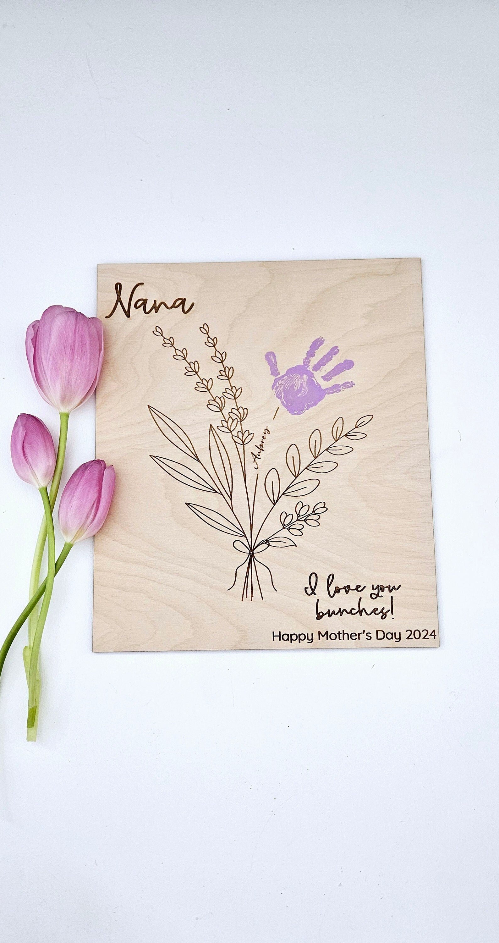 Mothers Day DIY Sign | Wood Handprint Bouquet | DIY Handprint Sign | Personalized Handprint Sign | Mother's Day Gift | Mother's Day Sign