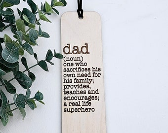 Dad Bookmark | Wood Bookmark | Natural wood bookmark | Wooden Engraved Bookmark Custom Bookmark Book | Fathers Day Gift | Grandpa gift