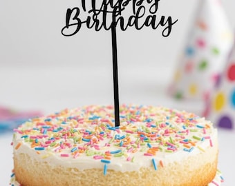 Acrylic Happy Birthday Cake Topper: Party Decor