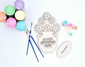 Mother's Day DIY Paint Kit: Flower Pot Vase Craft Set