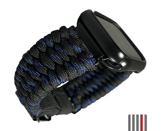 paraWATCH pro smart Ersatzuhrenband aus Paracord für Applewatch Farbe thin blue line police