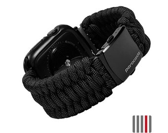 Bracelet de montre de remplacement paraWATCH pro Elite en paracorde pour Applewatch couleur noir