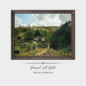 フランスの田舎のアート | ビンテージの風景画 | 田舎の農家の壁画 | 印象派のデジタルプリント