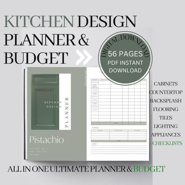 Kitchen Renovation Checklist, Home Renovation Planner, Kitchen Remodel Checklist, Kitchen Renovation Planner, Renovation Planner Budget
