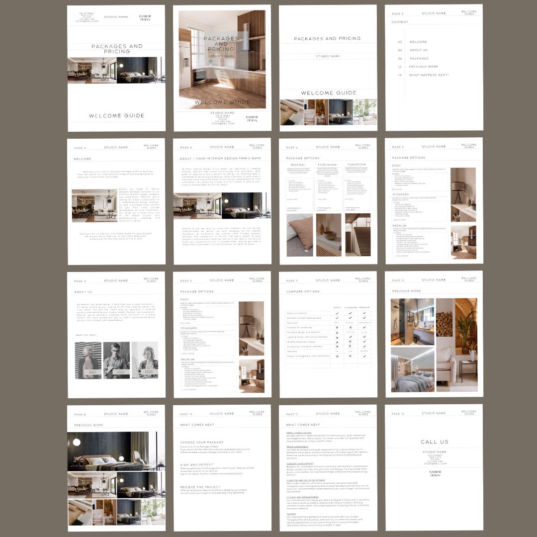 Interior Design Packages & Pricing Guide: Client Onboarding Template ...
