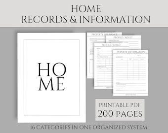 Printable Home Management Binder: Emergency Planner, Medical Records, Budget (PDF Download)