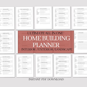 House Building Planner Bundle, New Construction Home Design Selection Planner, House Construction, Contractor Checklist, House Renovation