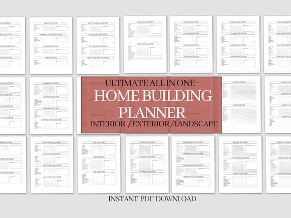 Home Building Planner Bundle: New Construction & Renovation (PDF Download)