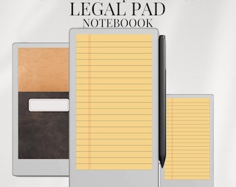 Legal Pad Notebook Template for Remarkable Paper Pro Move, Classic Lined Digital Notebook PDF for Work, School, Meetings & Journaling