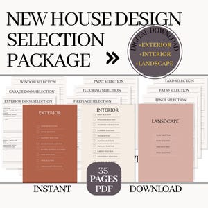 New Haus Design Selection Planner, Interior Design Selections, Builder Checklist, Home Renovation Building Planner, House Improvement