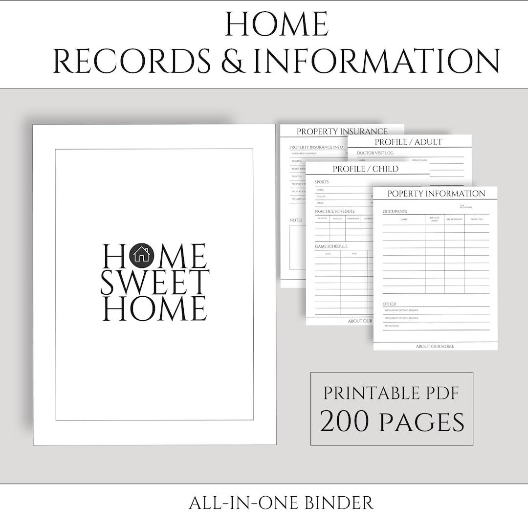Home Management Binder: Printable Household Planner (PDF Download) - Etsy