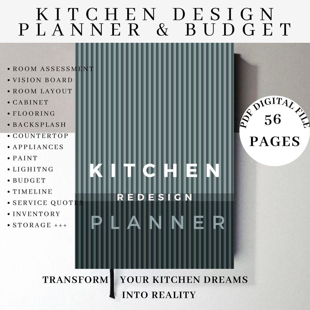 Picture of Kitchen Renovation Planner: Budget & Design Template (56 PDF Pages) - Etsy