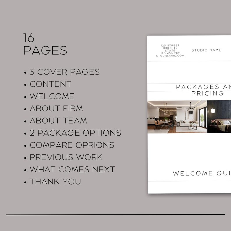 Interior Design Packages & Pricing Guide: Client Onboarding Template ...