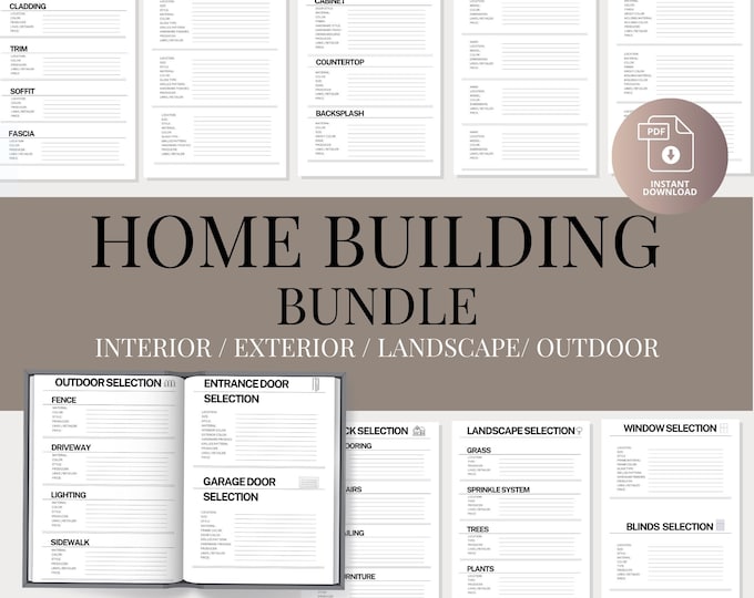 New Construction Bundle, Builders Checklist, New Home Building ...