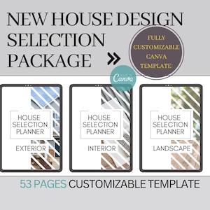 New Home Design Planner: 53-Page Selection Guide (Canva Template)